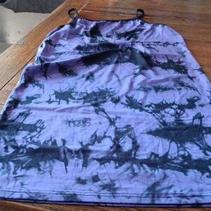 Purple and Black Tie-Dye Slip Dress